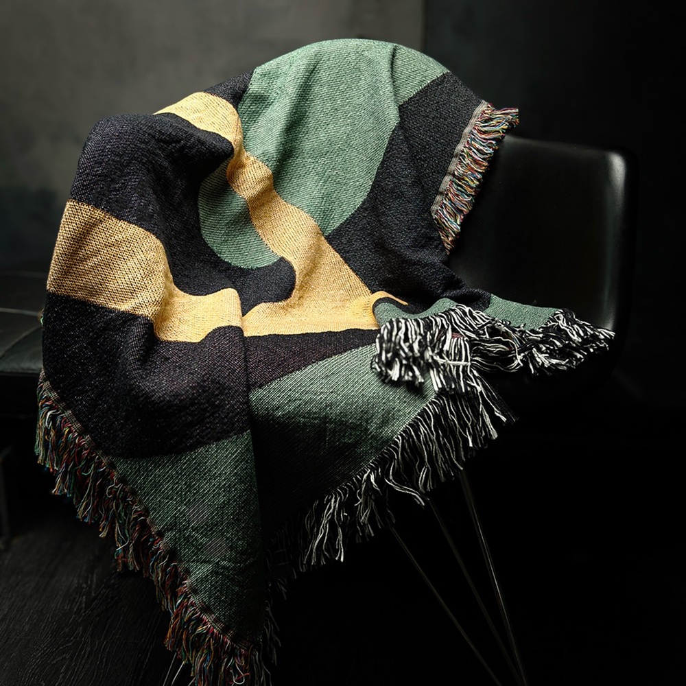 🔥Midcentury Modern 100% Cotton Jacquard Throw- SAMPLE SALE🔥